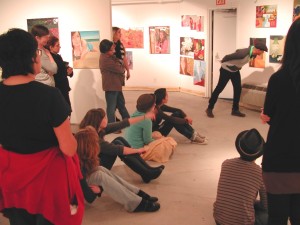 Leo Bersamina's Art 126 beginning painting class have a final critique. Diablo Valley College
